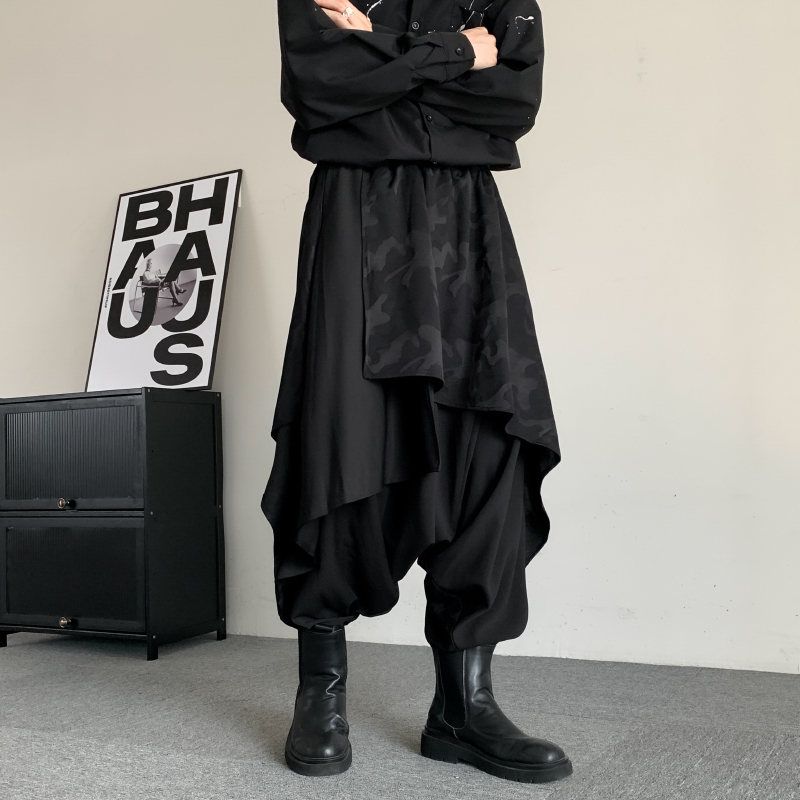 Mode samouraï Hakama pantalon hommes femmes unisexe Y2k noir pantalon à jambes larges Baggy japonais YY Harajuku foncé esthétique Streetwear