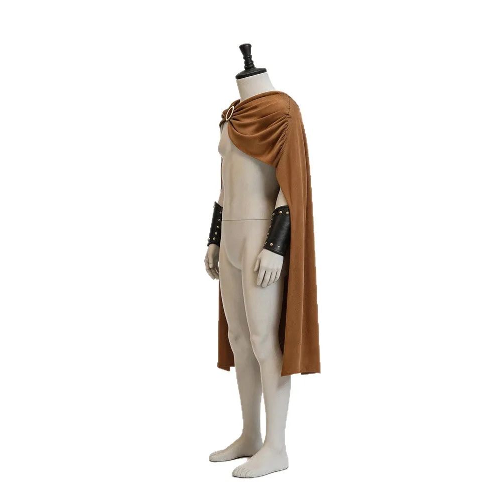 Déguisement de Chevalier Spartiate Guerrier Romain pour Hommes, Cape, Ceinture, Vêtements Noirs, Rouges, Marrons pour Fête de Carnaval