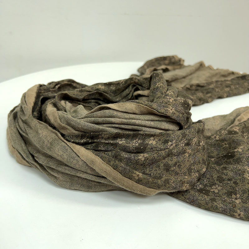 Écharpe rétro en coton coréen pour femme, châle fin et respirant, écharpe florale, mode féminine, printemps et automne, nouveau