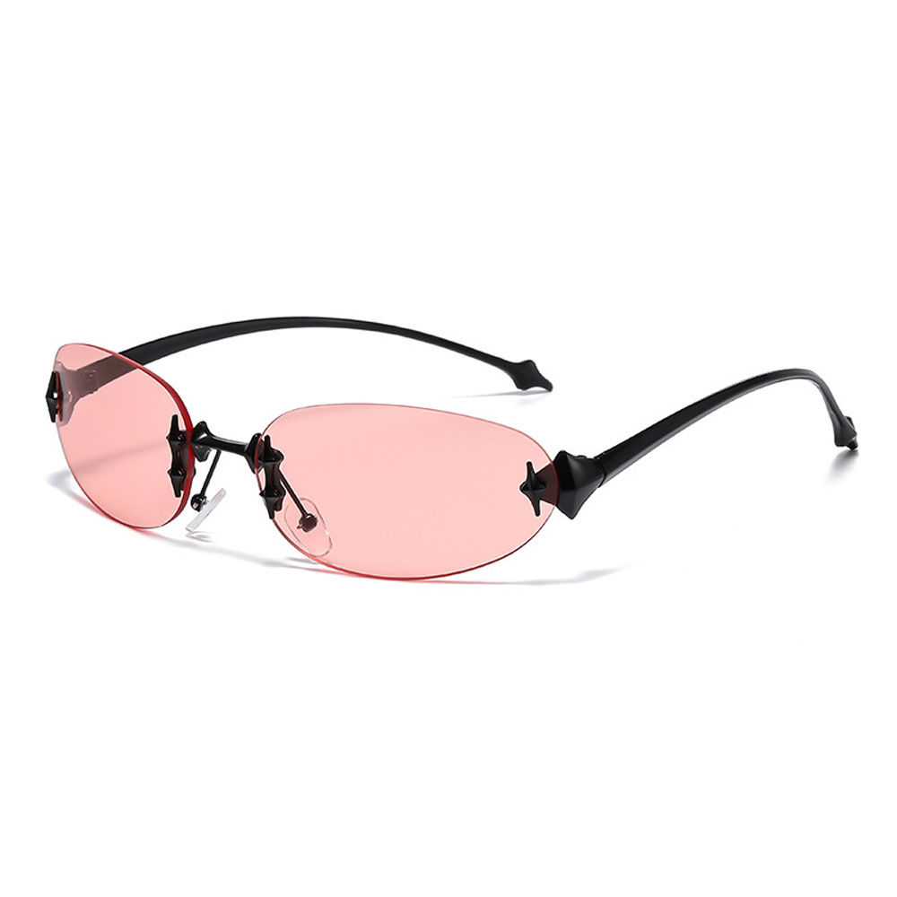Nouvelles lunettes de soleil européennes et américaines 2026, style INS, ovales sans monture, mode haut de gamme, tendance vintage, version coréenne Y2K