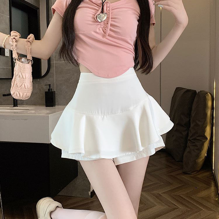 Jupe courte blanche pour femmes, taille haute, Gyaru, mode coréenne, Chic et élégante, qualité supérieure, Style élégant