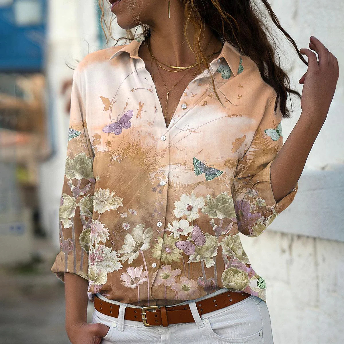 Chemise ample pour femmes, chemise de tempérament à la mode, hauts élégants et décontractés