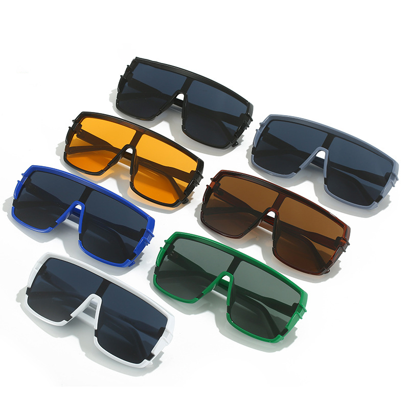 2024 Designer de luxe surdimensionné une pièce lunettes de soleil femmes pour hommes tendance lunettes de soleil marque Vintage mode Sport lunettes ombre