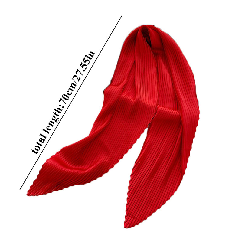 Écharpe de sauna en satin plissé pour femme, foulard de la présidence, ruban skinny, carré, bande de cheveux, foulard décoratif