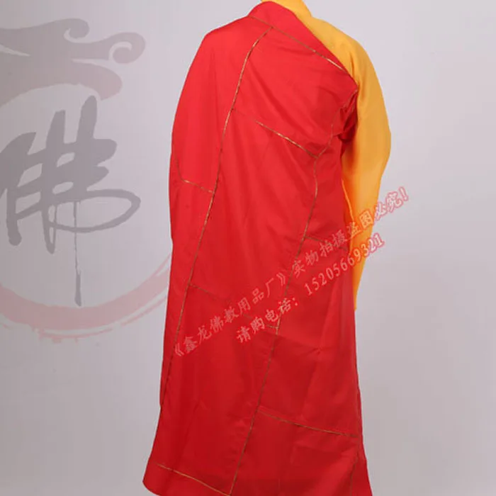 Couleur rouge adultes moine bouddhiste méditation vêtements Robes moines Confession longue robe Haiqing moine vêtements cape