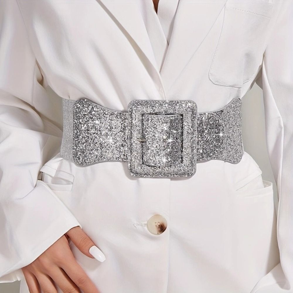 Ceinture large commissionnée pour femme, sangle de taille carrée, style environnemental punk, mode décontractée