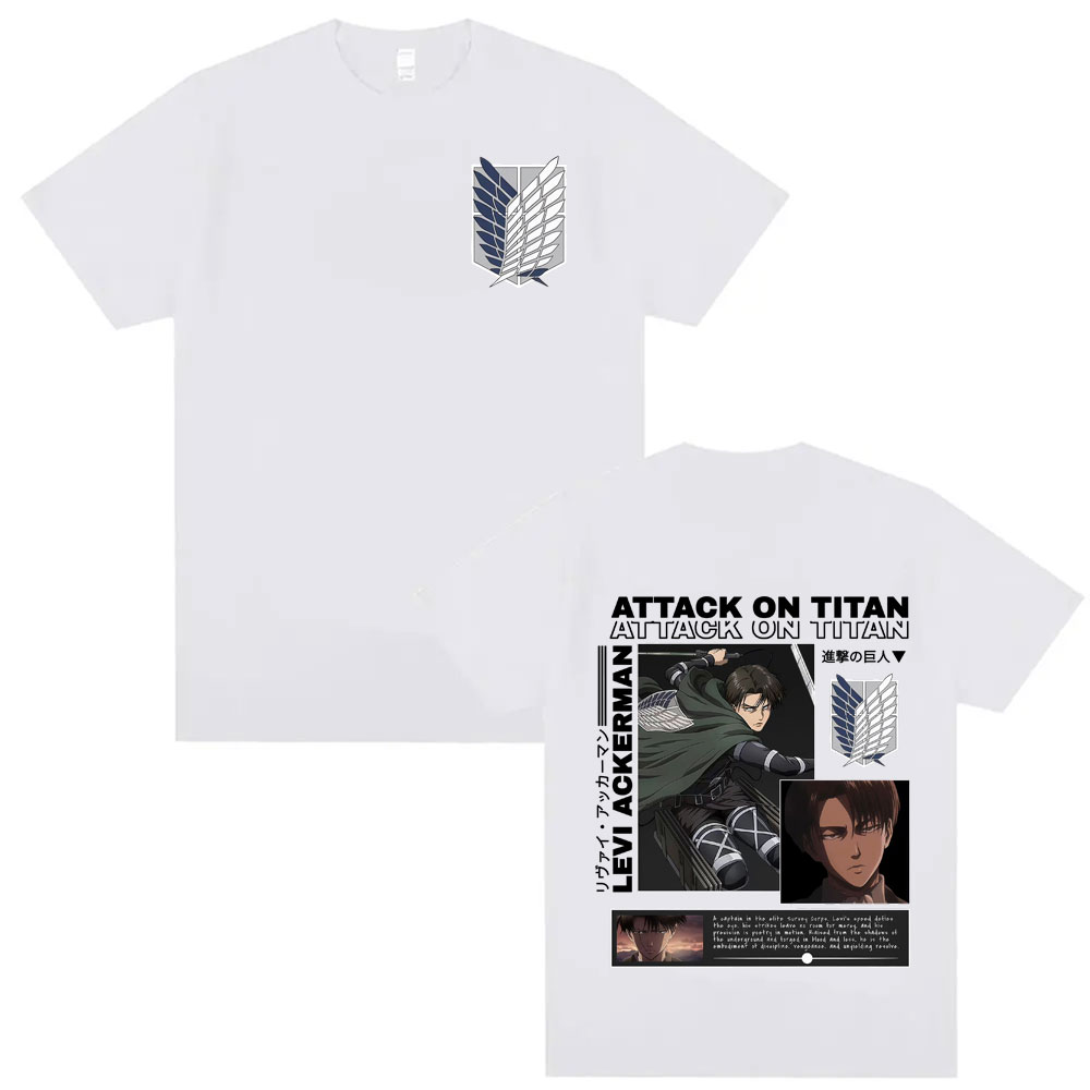 T-shirt Homme T-Shirts graphiques hommes t-shirt pour hommes Ropa Hombre Vintage lavé attaque sur Titan Levi Ackerman japonais Anime