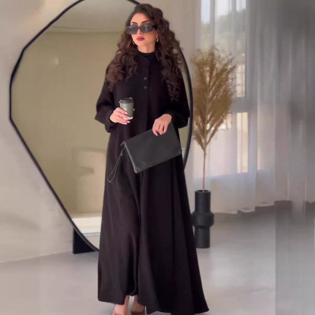 Abayas Longs pour Femmes, Kaftan de Rue Piedmont, Grande Taille, Décontracté, Solide, Document, Robe Musulmane, Éducative
