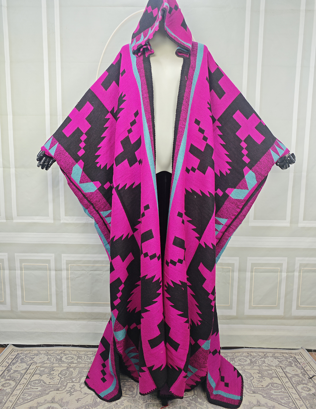 Poncho à capuche pour femmes africaines, mode hiver, ouvert sur le devant, dame musulmane, décontracté, chaud, Streetwear, longs Cardigans pour les vacances