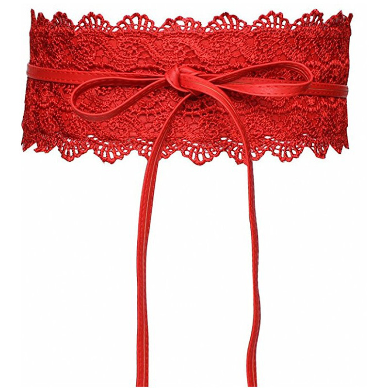 Ceinture large en dentelle avec nœud pour femme, en similicuir PU, rouge, noir, blanc, gris, bordeaux, pour robe de mariée, jupe, ceinture décorative