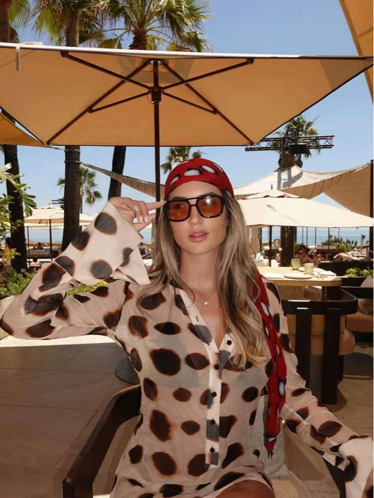 Robe longue tendance à imprimé animal, col en V, froncée, avec cordon de serrage, sexy, pour femme, tenue de plage, vacances, style rétro, soirée d'été