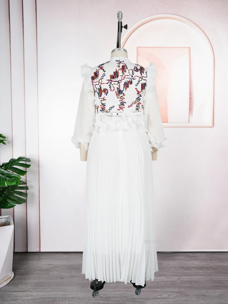 Robes longues en mousseline de soie printemps 2026, élégantes, pour femmes, mariage, fête d'anniversaire, robe plissée maxi, vêtements africains, abaya Dubaï, kaftan