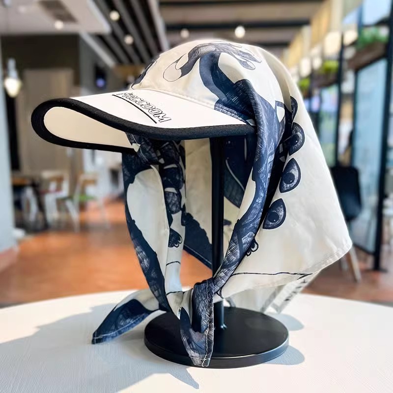 Casquette de Baseball à grands bords, foulard d'été, pare-soleil, Version coréenne, nœud papillon, chapeau de soleil pour femmes, nouvelle collection 2025