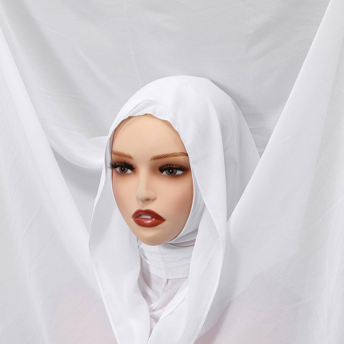 Hijab instantané en mousseline imprimée tendance avec bonnet intérieur en jersey, ensemble châle en mousseline prêt-à-porter pour femme musulmane, idéal pour l'Aïd