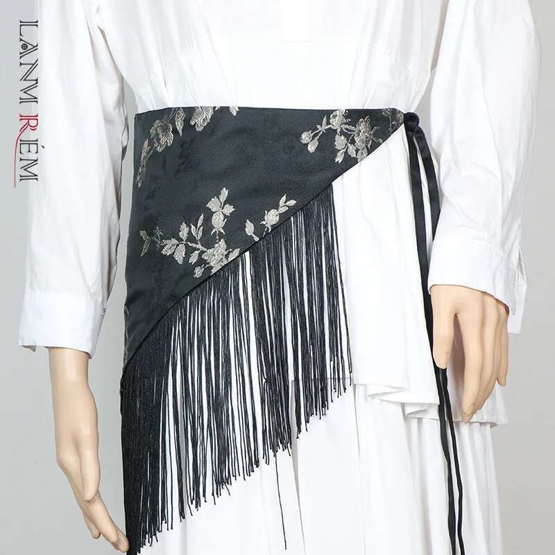 LANMREM Style américain femmes ceinture épissé gland pansement ceinture tout-match chemise robe femme printemps nouvelle mode 2DC1589