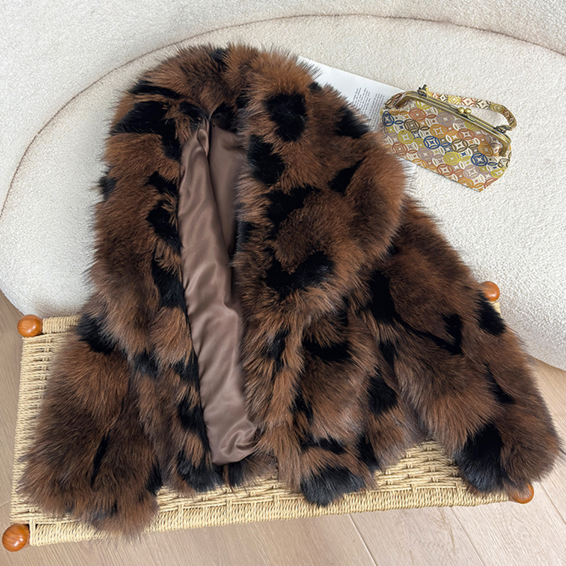 Manteau de fourrure pour femmes, veste chaude surdimensionnée à panneaux à revers, automne femme, manches longues, hauts courts amples, Chic, vêtements d'extérieur pour dames