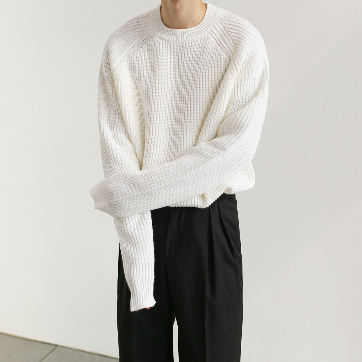 Pull à manches longues avec col rond pour hommes, pulls décontractés, tricots de luxe, vêtements solides, document vintage, automne, nouveau, léger