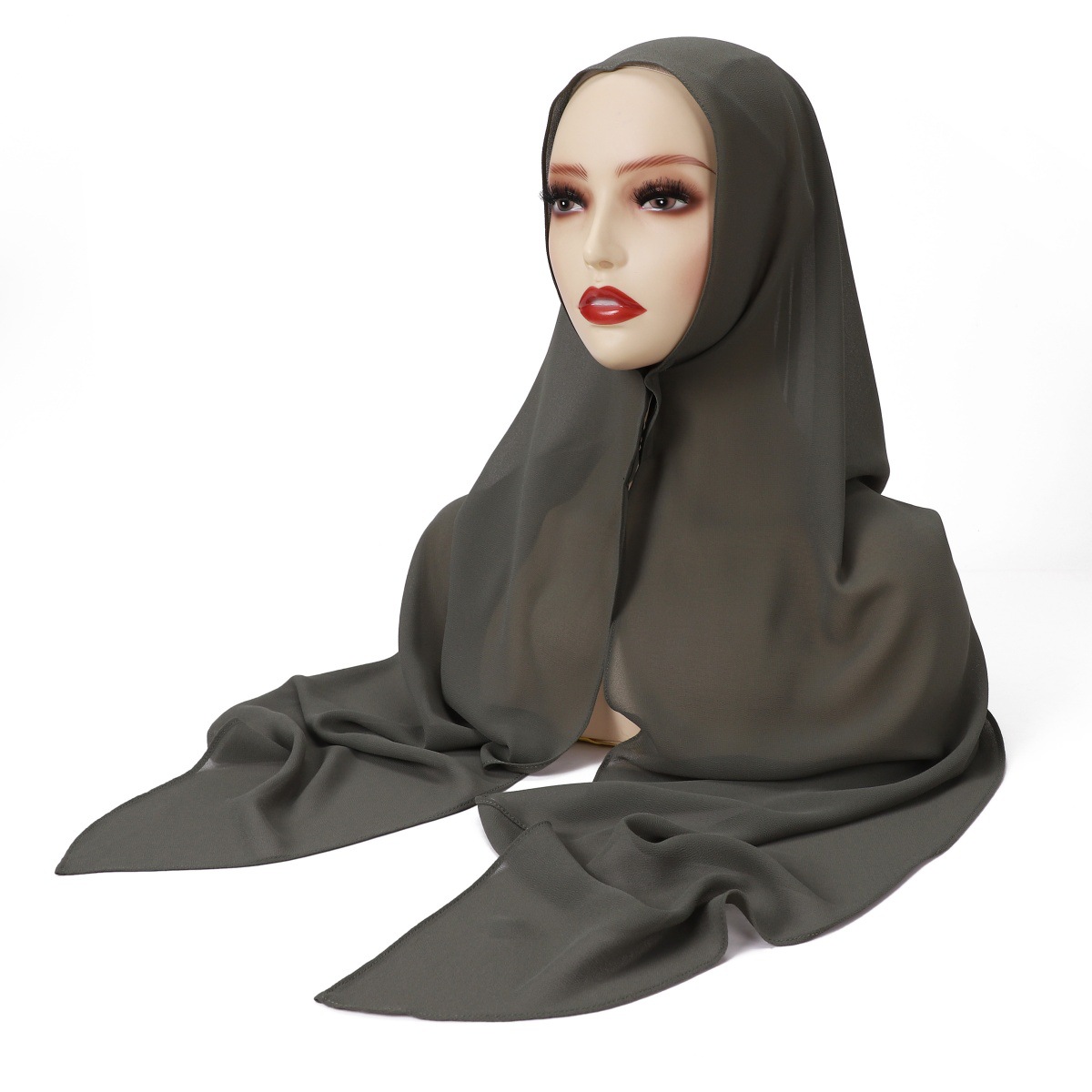 1 pièces Ramadan mousseline de soie instantanée Hijab avec boucle magnétique solide femme musulman Hijab écharpe Islam Turban mode bandeau châle