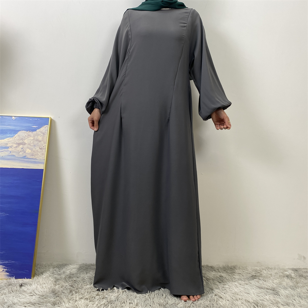 Robe longue ajustée à manches longues pour l'allaitement, style musulman, mode Dubaï Moyen-Orient, vêtement islamique populaire pour femme