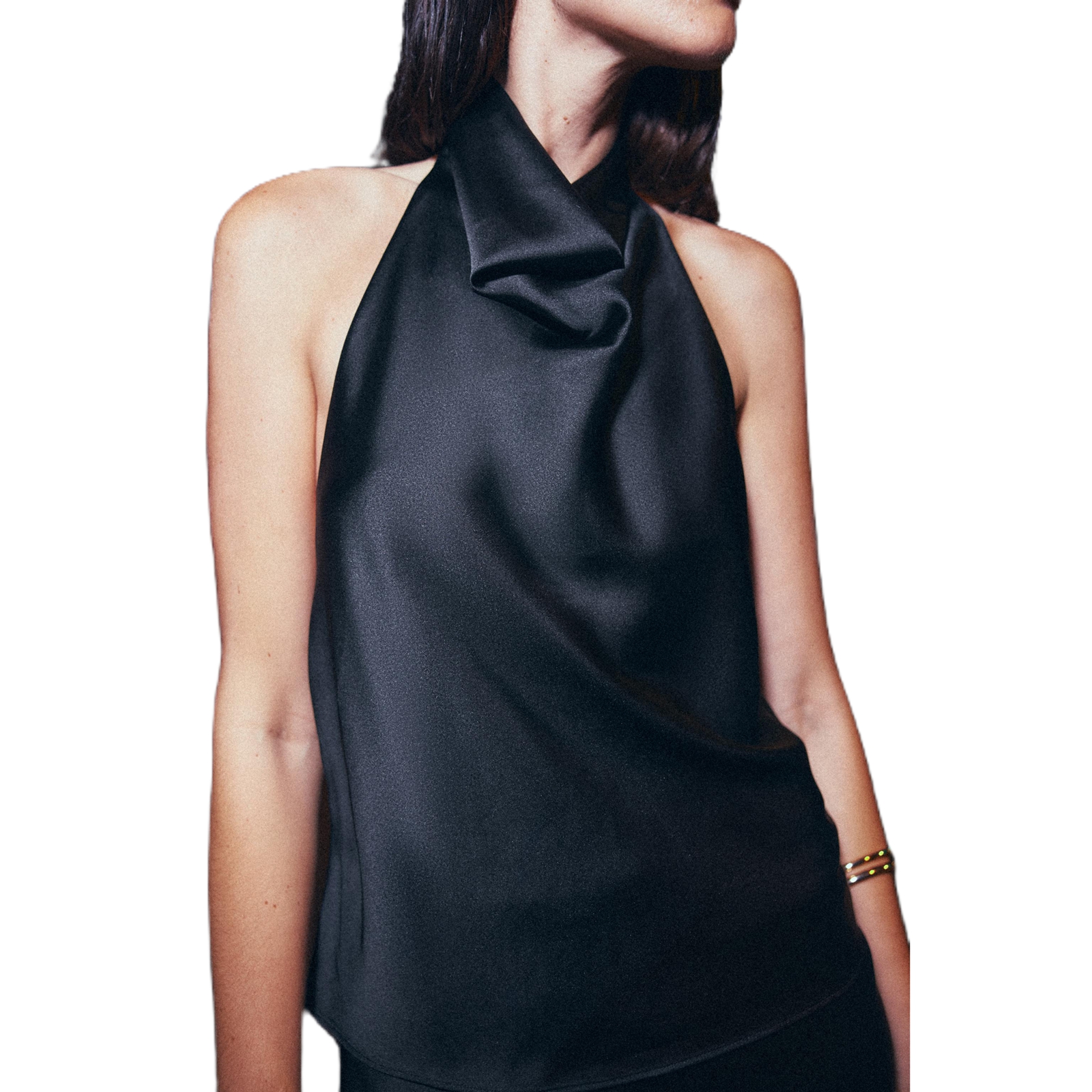 Haut en Satin Sexy pour femmes, col licou, dos nu, gilets pour vacances à la plage, fête d'été, vêtements quotidiens, activité de plein air, Streetwear