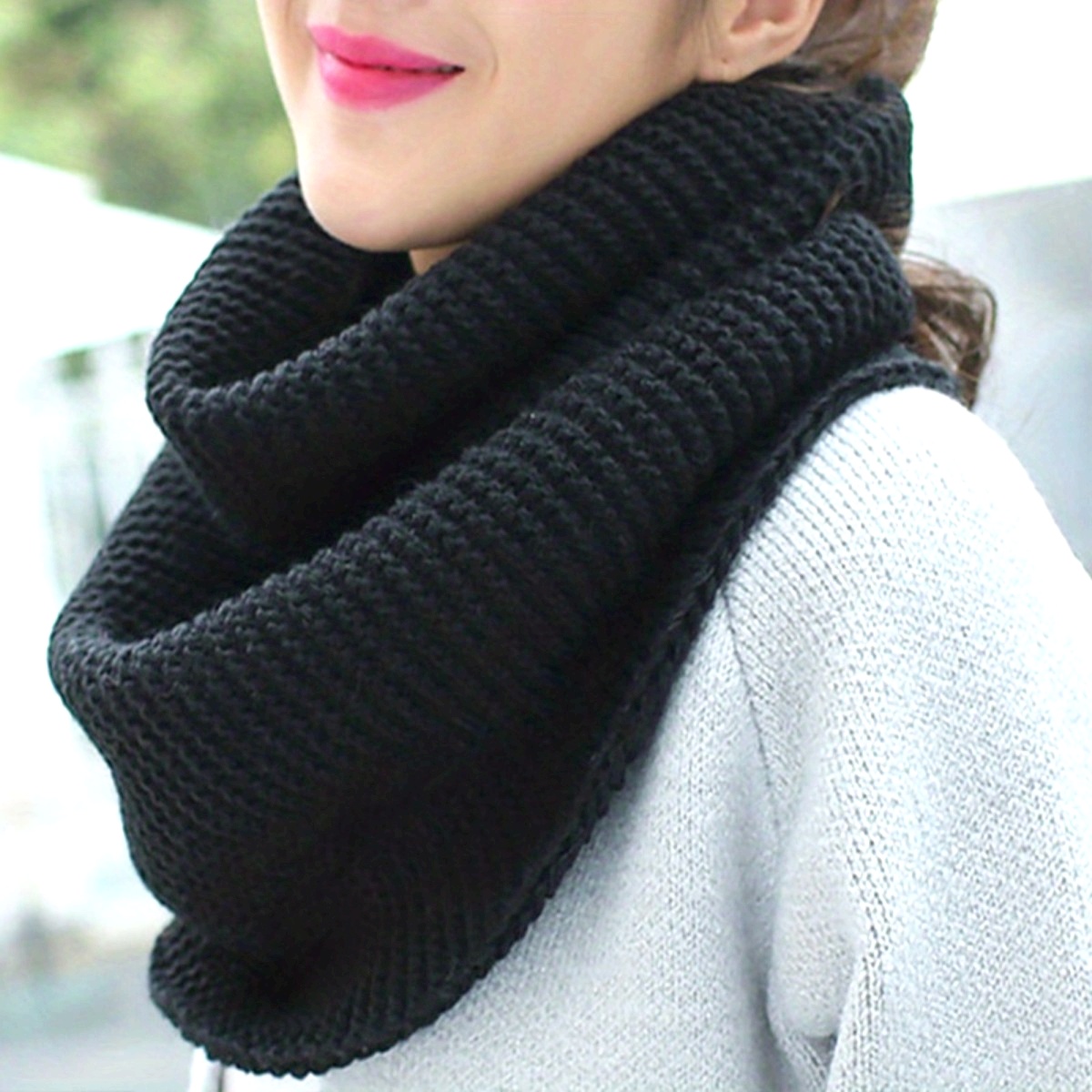 Écharpe d'hiver épaisse et élégante pour femme – Coupe-vent, respirante, chauffe-cou à boucle infinie avec texture de style doux. Lavable à la machine