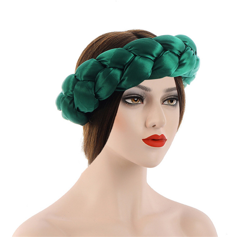 Nouveau Satin torsion tresses cheveux cravate tresse bandeau femmes élastiques bandes de cheveux dames Turban pansement chapeaux accessoires de cheveux africains