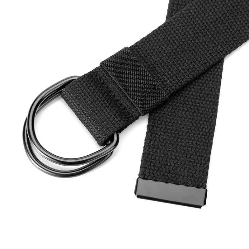 Toile tactique hommes ceinture de haute qualité unisexe Double anneau en D boucle ceinture décontracté toile femme ceinture tissu pour jean
