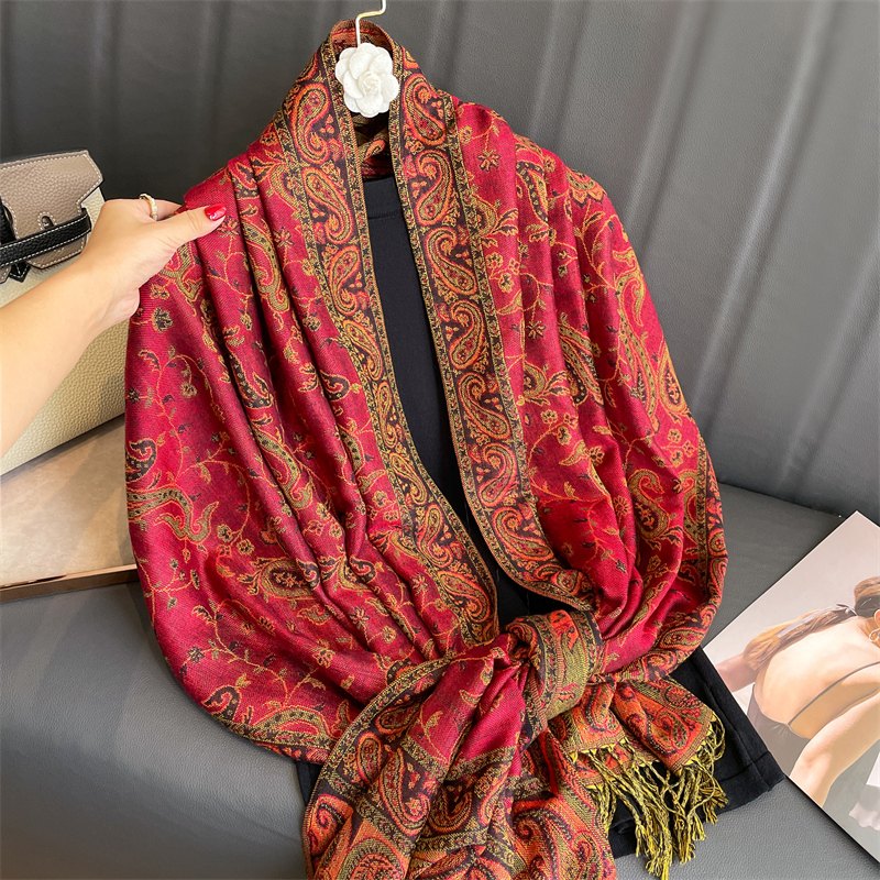 Bohême Pashmina Hijab écharpe longue musulmane cachemire châle femme Foulard doux Turban bandeau pour femmes bandeau marque de luxe