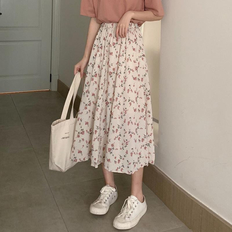 Jupe longue plissée trapèze pour femme, robe de Rh, coupe régulière, élégante, décontractée, mode printemps et été, nouveau