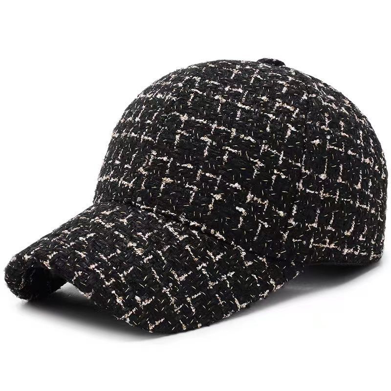 Casquette de Baseball pour femmes, automne et hiver, mode fil d'or Tweed, casquette à rabat réglable pour l'extérieur, chapeau de soleil chaud, chapeaux de papa élégants