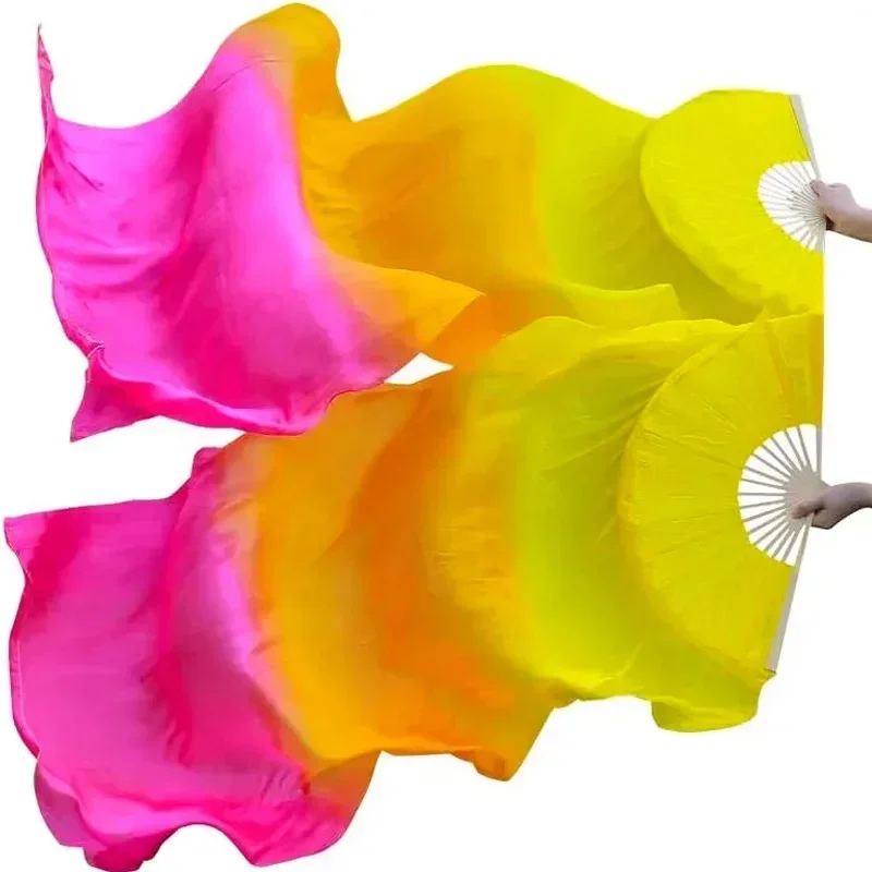 InjFan de danse du ventre fait à la main pour femmes, magasins et paire droite, danse injBamboo, long éventail, voile nickel é, style vertical, nouveau