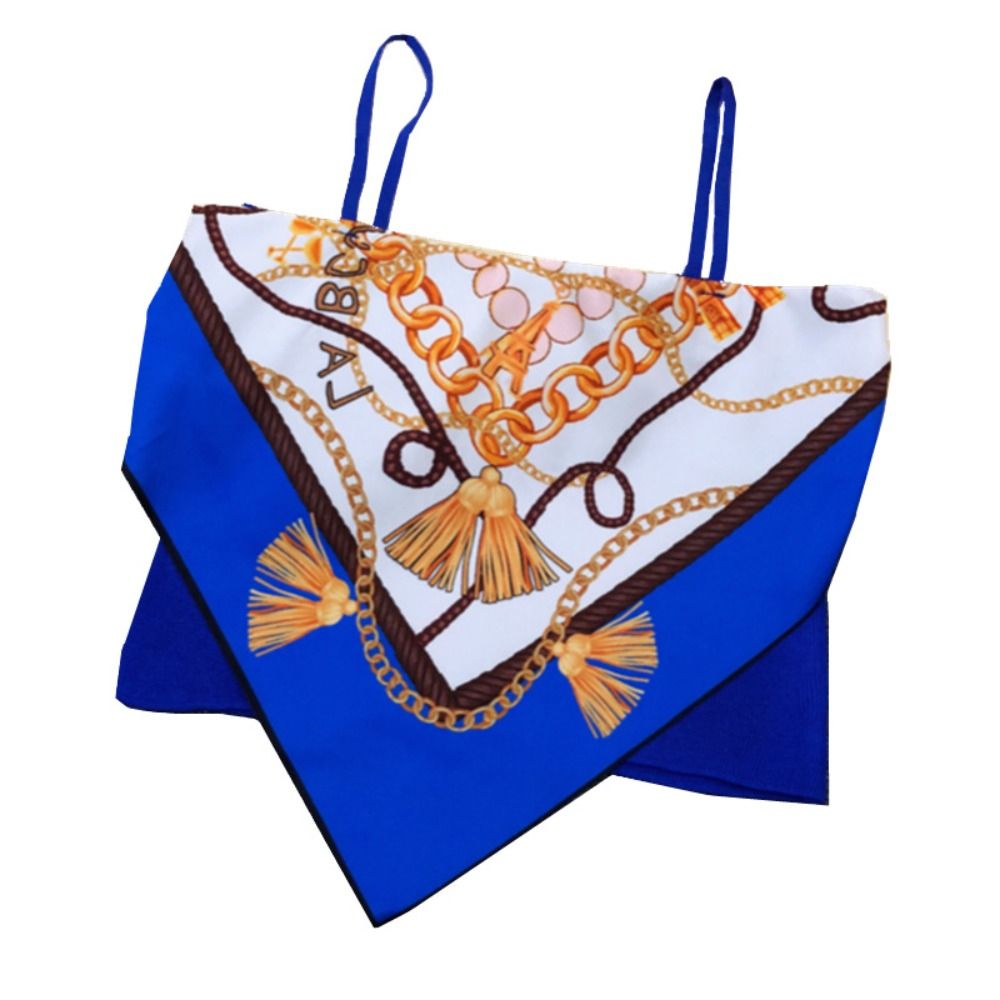 Nouvelle Camisole Rétro 39cm en Coton, Foulard Triangle à Motif Cachemire, Top Tube