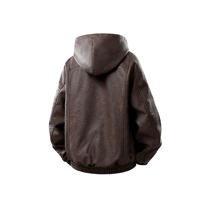 Veste en cuir à capuche décontractée pour hommes, chaud d'hiver, marque de qualité, veste de Locomotive en Faux cuir PU, manteau de moto en polaire épaisse