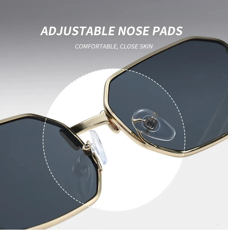 Lunettes de soleil étroites pour hommes, rectangulaires, tendance, en métal, de marque de luxe, pour femmes, 2024, classiques, UV400