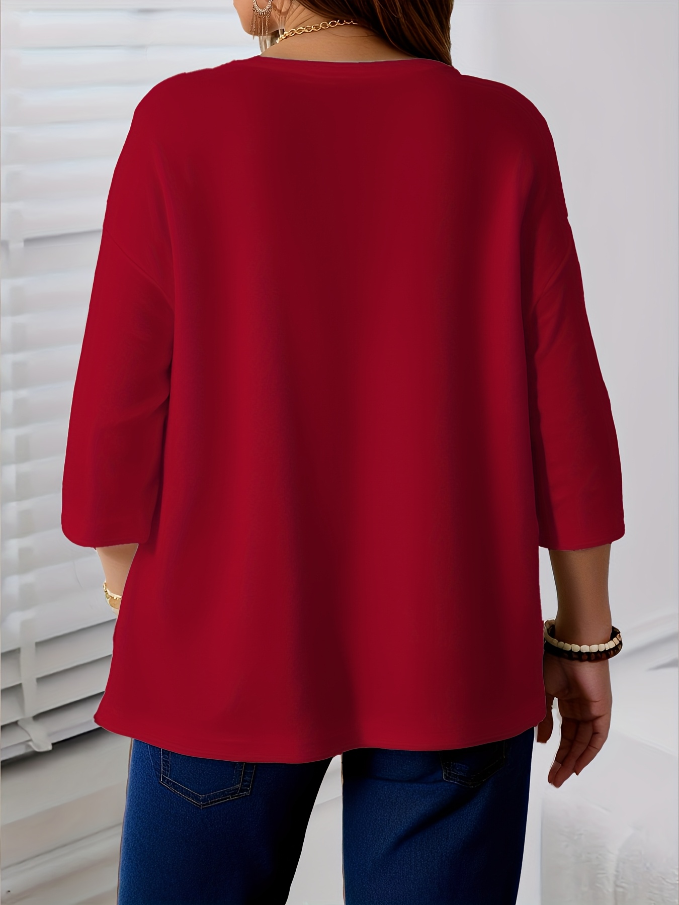 Cardigan ouvert sur le devant pour femme grande taille, veste décontractée légère à manches 3/4, mode superposée de couleur unie.