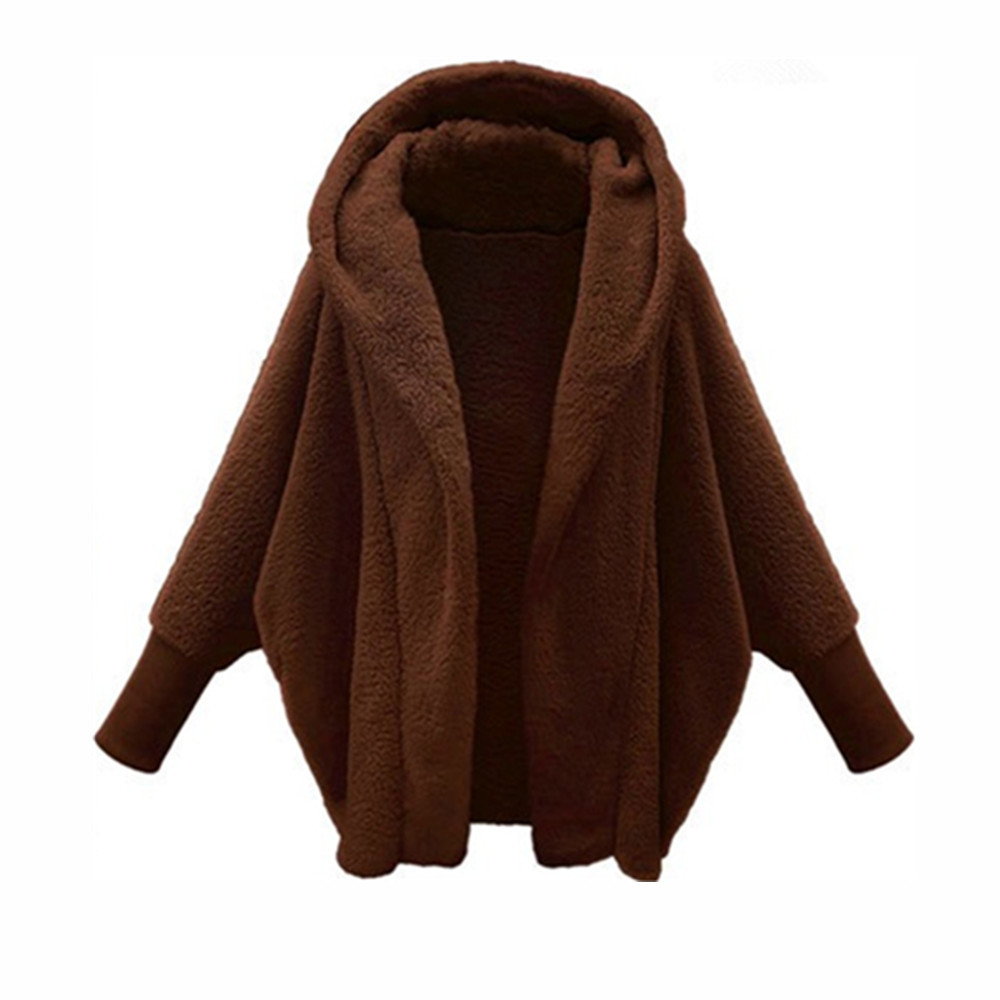Veste cardigan monochrome à capuche Smile pour femme, manteau chaud pour femme, peluche décontractée, manches longues, mode automne et hiver, Y-2024