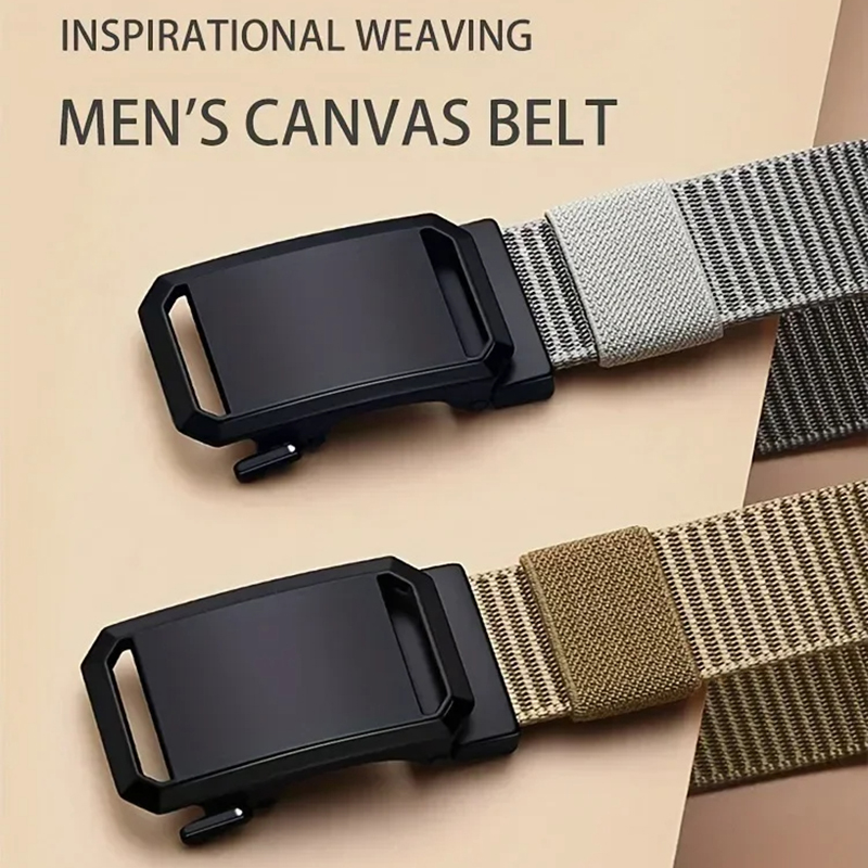 Ceinture en toile à boucle automatique pour hommes, ceinture tactique militaire pour vêtements de travail, multifonctionnelle, décontractée, pour pantalons d'entraînement en plein air