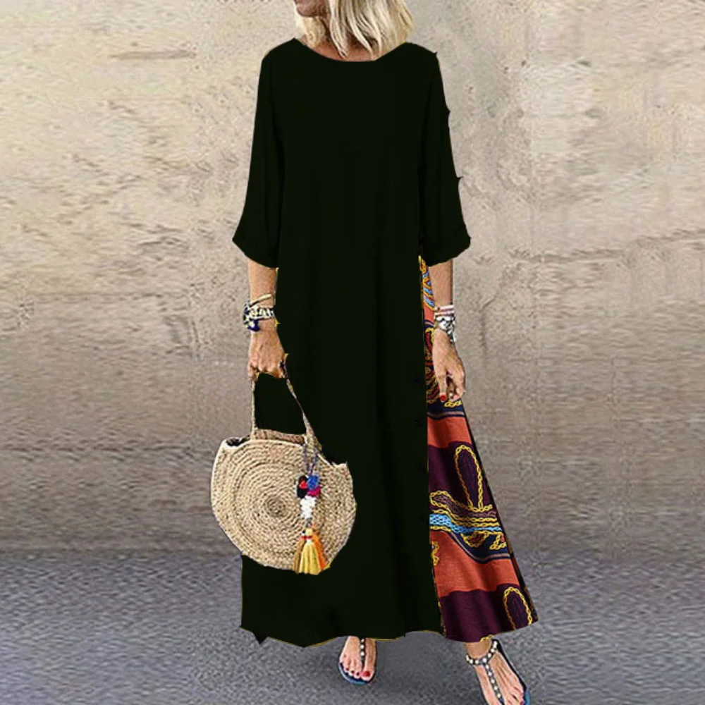 Robe longue vintage en coton et lin pour femmes, vêtements décontractés et élégants, streetwear à la mode, été