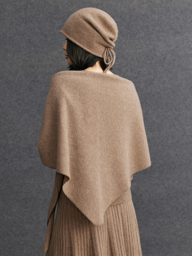 CHICUU femmes cachemire Triangle écharpe châles automne hiver 100% cachemire tricot châles nouvelle mode doux chaud cachemire enveloppes