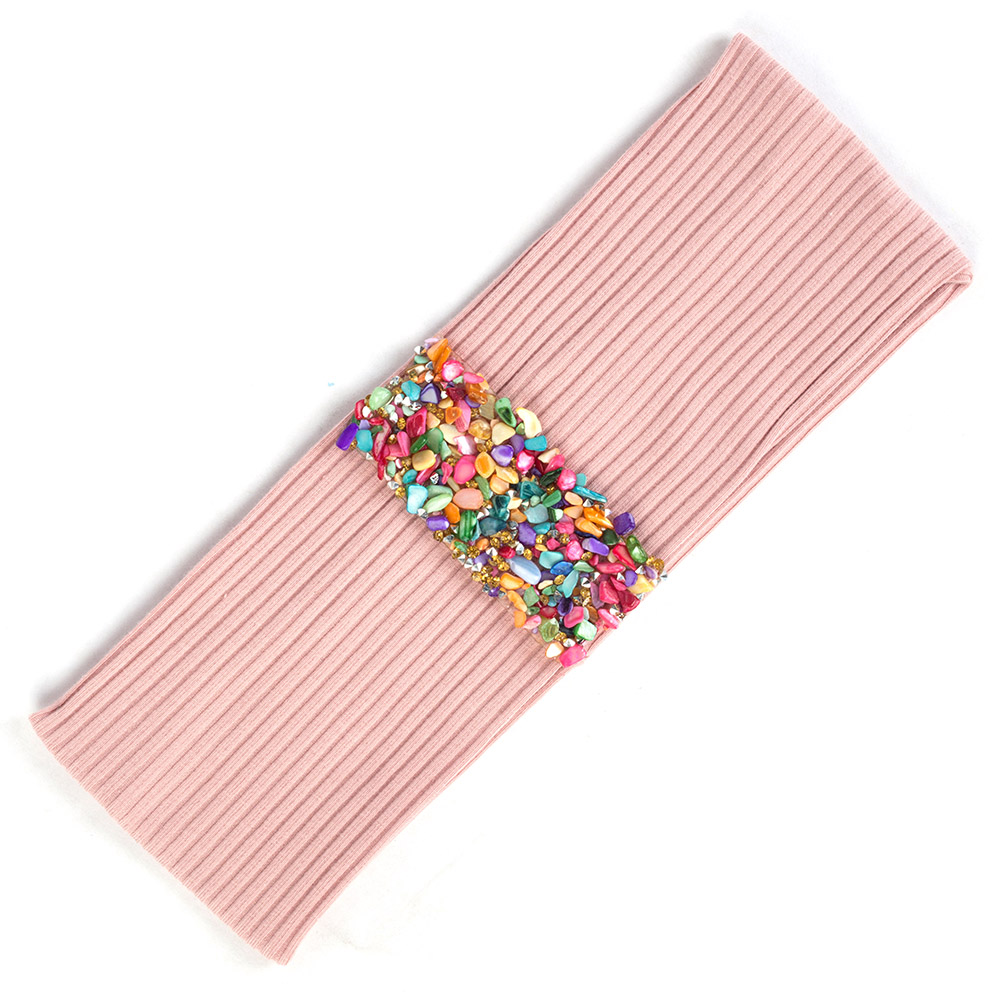 Ruban de pierres colorées en coton pour femme, bandeau élastique pour cheveux, accessoires de fête