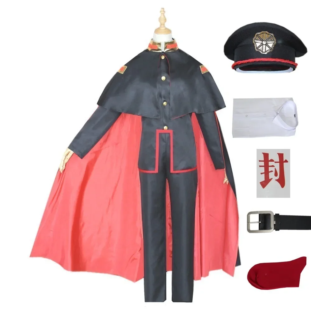 Tenue complète de cosplay Yugi Amane, costume Toilet Bound Hanako Kun, cape, pantalon, uniforme, y compris la perruque et le chapeau pour Halloween