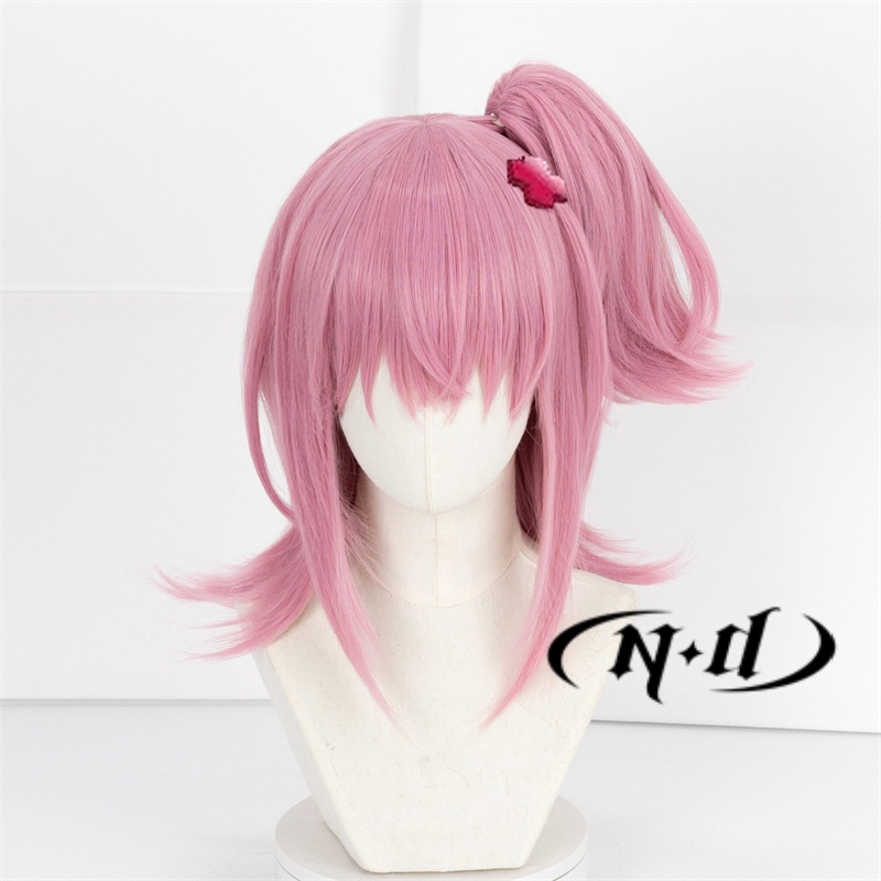 ND Anime Shugo Chara perruques Hinamori Amu Cosplay cheveux synthétiques résistants à la chaleur rose queue de cheval perruque avec pince à cheveux bouche de tigre