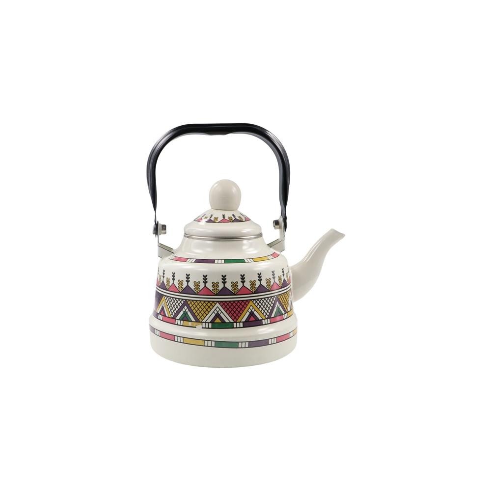 Bouilloire à thé en émail, Style européen, théière 2,5 l, sans sifflet, poignée confortable, pichet d'eau pour Restaurant