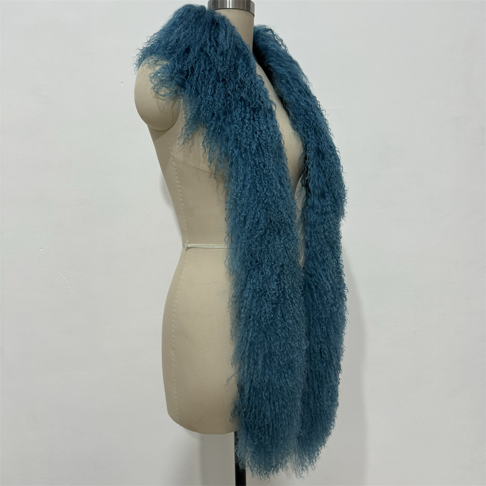 Écharpe en vraie fourrure de mouton mongole pour femme, col en fourrure d'agneau, chaud, à la mode, chauffe-cou, automne