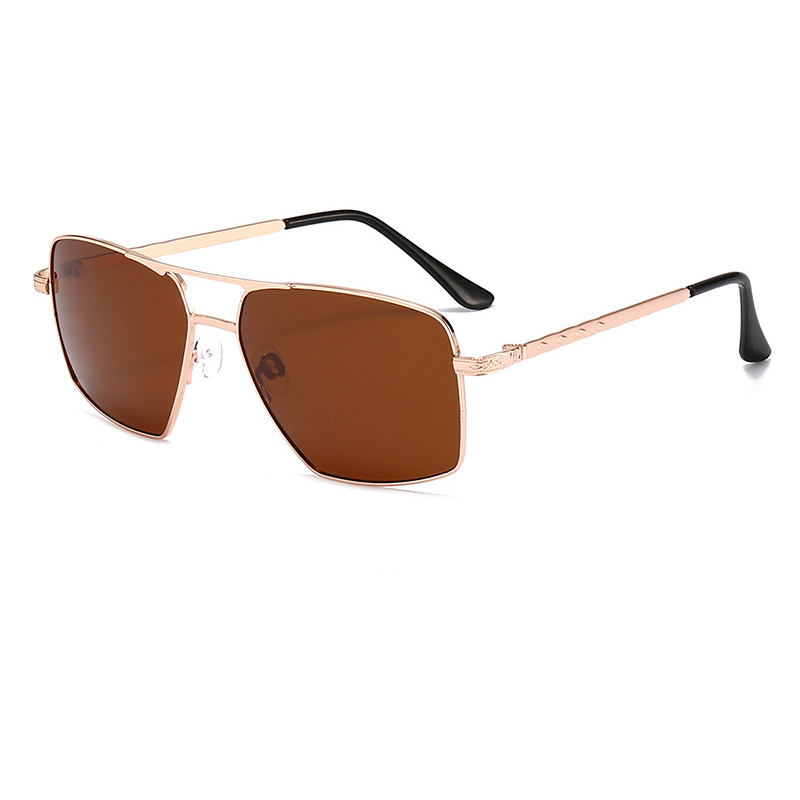 Lunettes de soleil polarisées carrées simples et tendance pour hommes et femmes, classiques, pour la conduite automobile, la pêche, lunettes de soleil en métal pour hommes et femmes