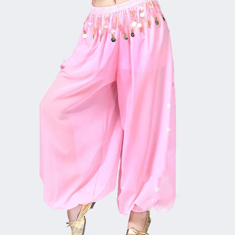Pantalon de danse du ventre pour femmes, sarouel Genie, Costume Tribal de danse du ventre orientale, pantalon Bloomers brillant indien