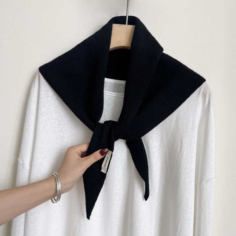 100% laine hiver écharpe pour femmes chaud triangle tricot foulards Hijab solide dame châle enveloppement femme Pashmina Bandana foulards nouveau