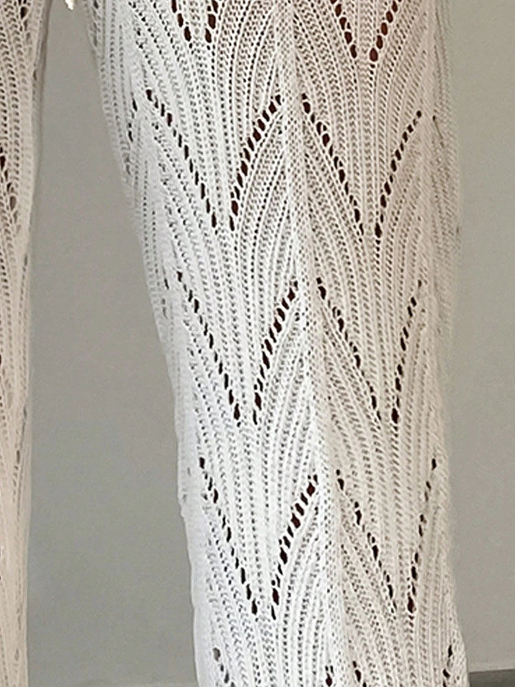 Pantalon tricoté bloqué pour Bikini, mode de plage, Sexy, élégant, arbre creux