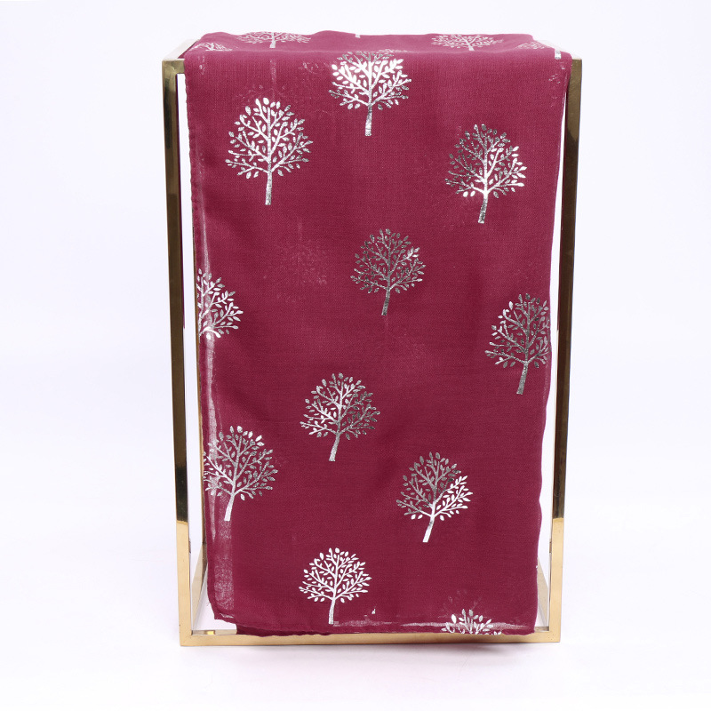Été nouveau coton écharpe pour femmes filles étudiants argent arbre lin foulards doux tricot Viscose châle printemps femme Wrap châles