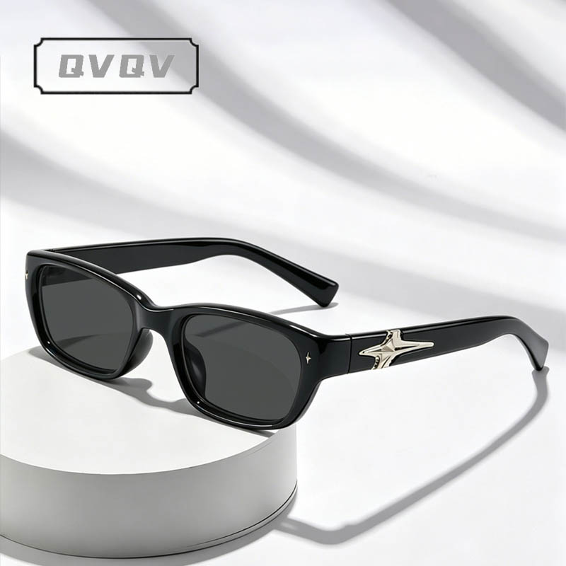 Lunettes de soleil carrées style coréen Y2K étoiles pour femmes et hommes, marque de luxe, style punk hip-hop, pour voyage, sports de plein air
